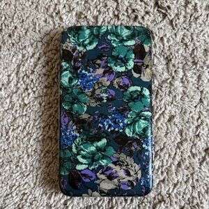 Floral Print Green & Purple Fabric Wallet